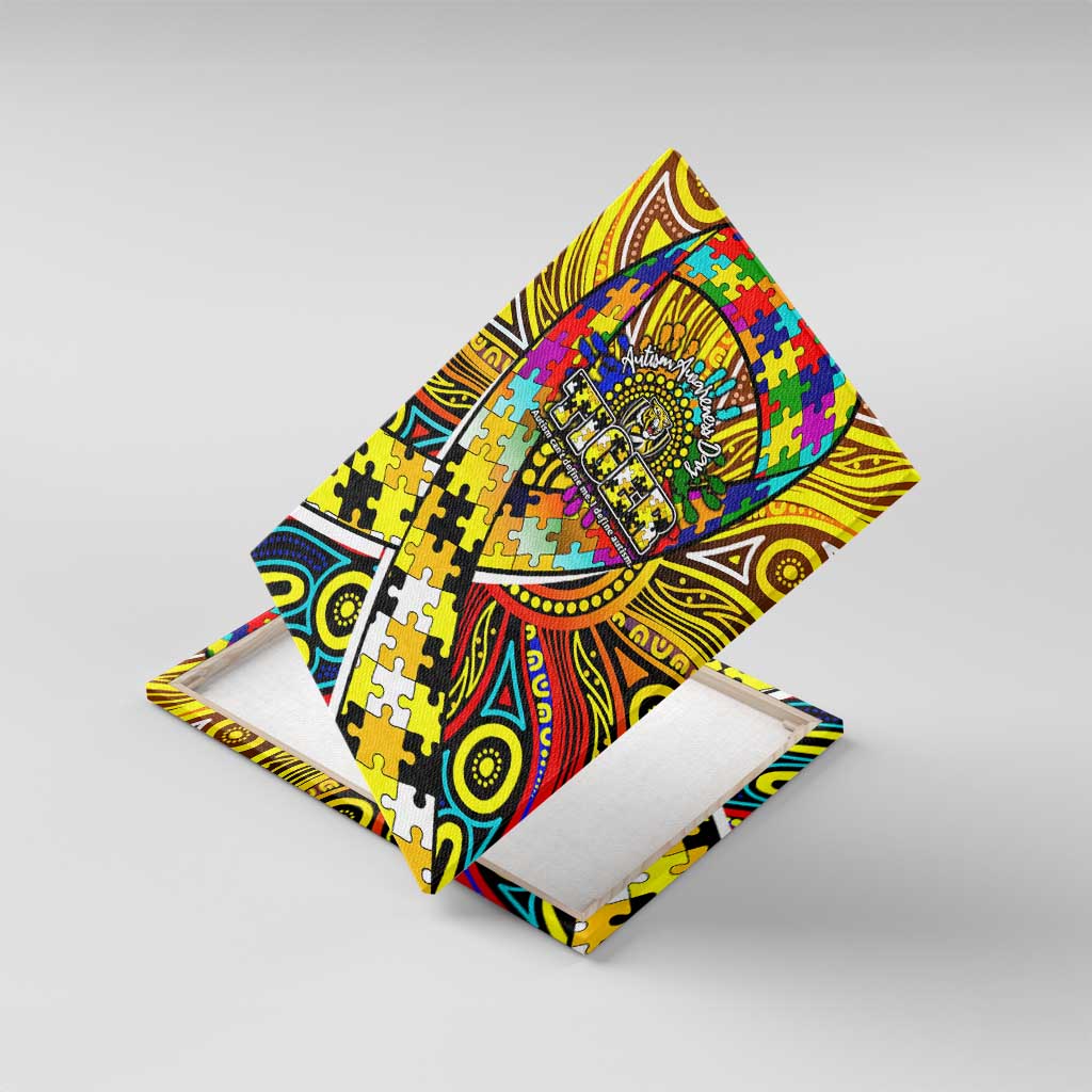 Autism Awareness Australia Richmond Tiger Canvas Wall Art Aboriginal Indigenous Art