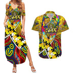 Autism Awareness Australia Richmond Tiger Couples Matching Summer Maxi Dress and Hawaiian Shirt Aboriginal Indigenous Art
