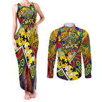 Autism Awareness Australia Richmond Tiger Couples Matching Tank Maxi Dress and Long Sleeve Button Shirt Aboriginal Indigenous Art