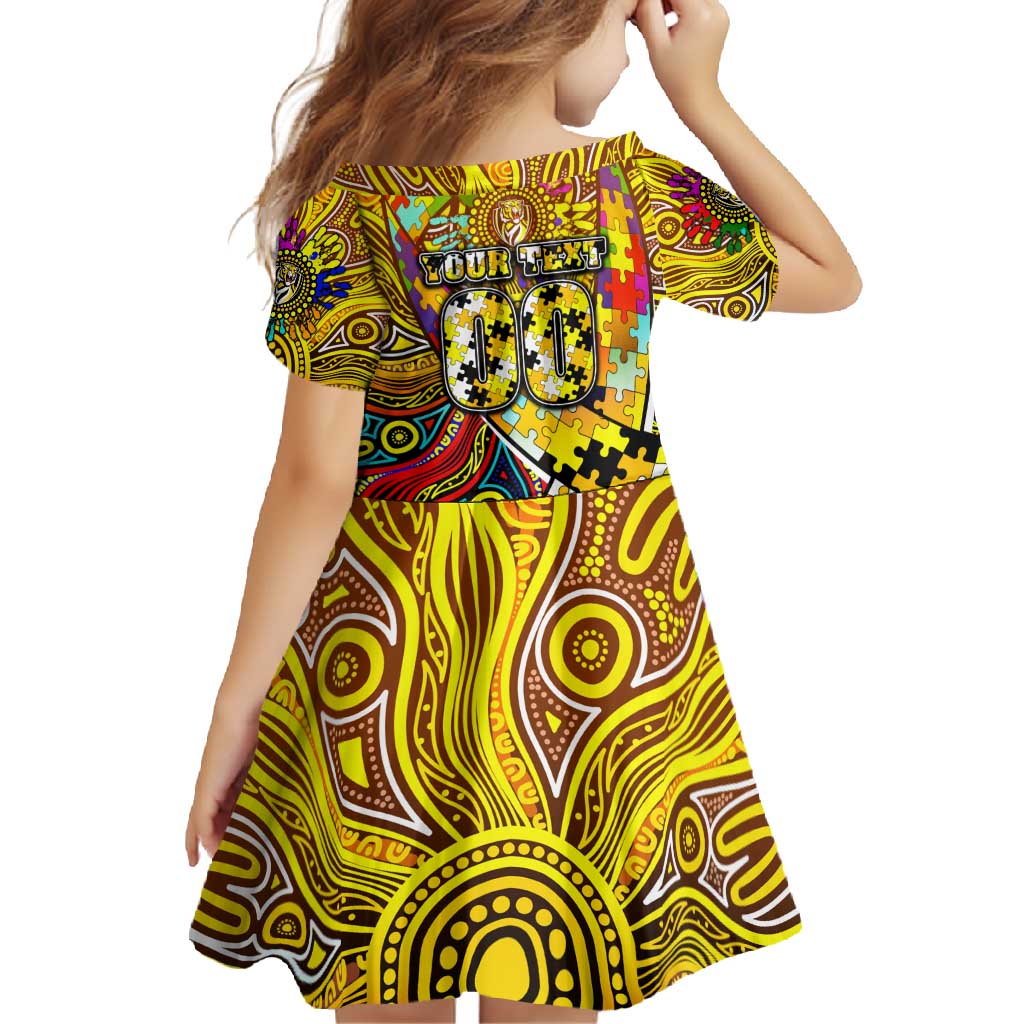 Autism Awareness Australia Richmond Tiger Family Matching Mermaid Dress and Hawaiian Shirt Aboriginal Indigenous Art