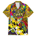 Autism Awareness Australia Richmond Tiger Family Matching Mermaid Dress and Hawaiian Shirt Aboriginal Indigenous Art