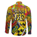 Autism Awareness Australia Richmond Tiger Family Matching Off Shoulder Maxi Dress and Hawaiian Shirt Aboriginal Indigenous Art