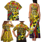 Autism Awareness Australia Richmond Tiger Family Matching Tank Maxi Dress and Hawaiian Shirt Aboriginal Indigenous Art