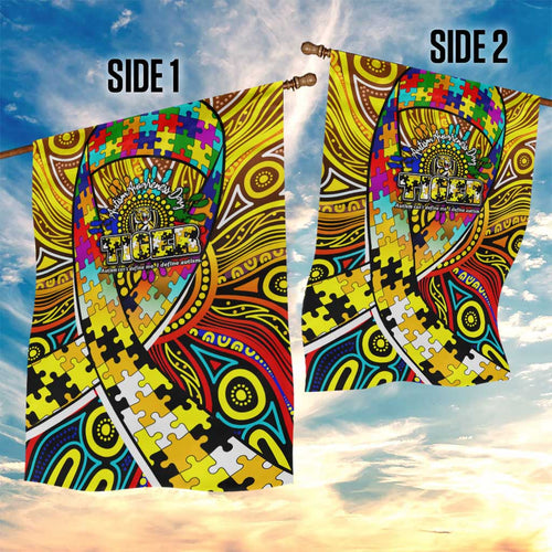 Autism Awareness Australia Richmond Tiger Garden Flag Aboriginal Indigenous Art