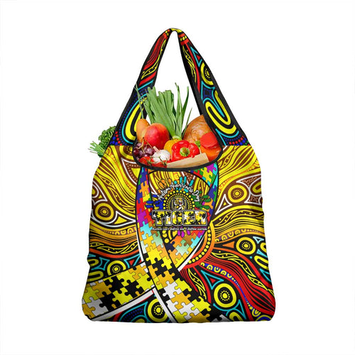Autism Awareness Australia Richmond Tiger Grocery Bag Aboriginal Indigenous Art
