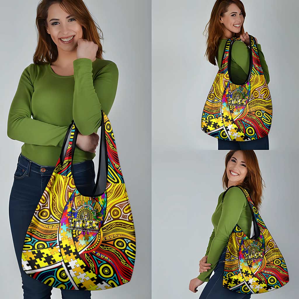 Autism Awareness Australia Richmond Tiger Grocery Bag Aboriginal Indigenous Art