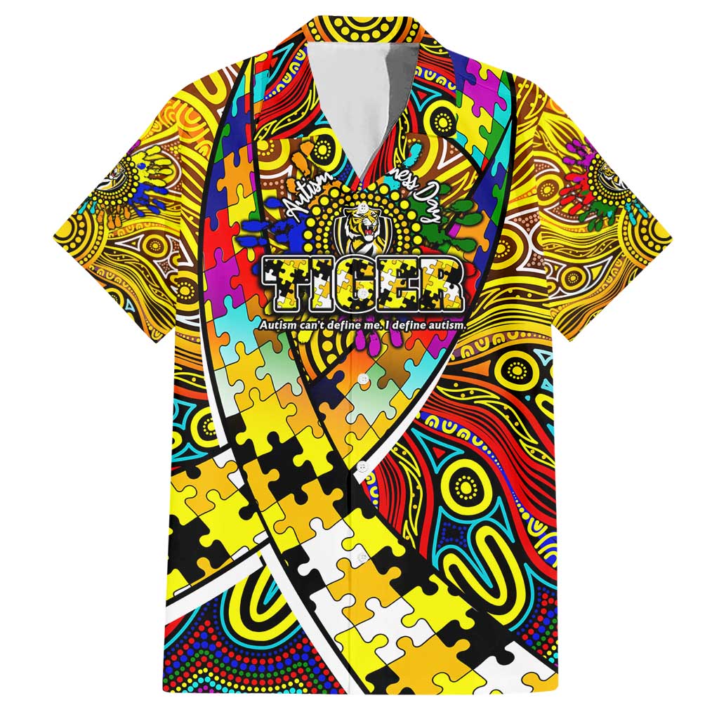 Autism Awareness Australia Richmond Tiger Hawaiian Shirt Aboriginal Indigenous Art