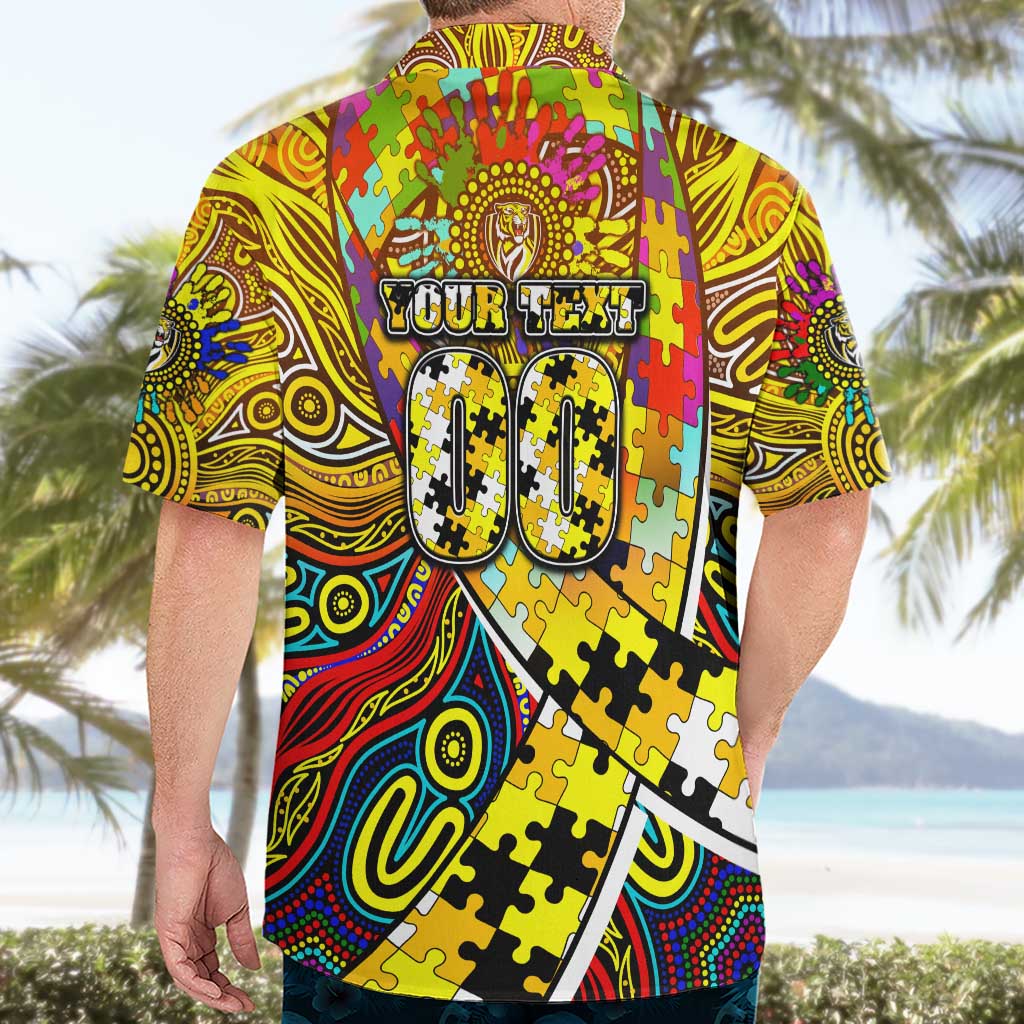 Autism Awareness Australia Richmond Tiger Hawaiian Shirt Aboriginal Indigenous Art