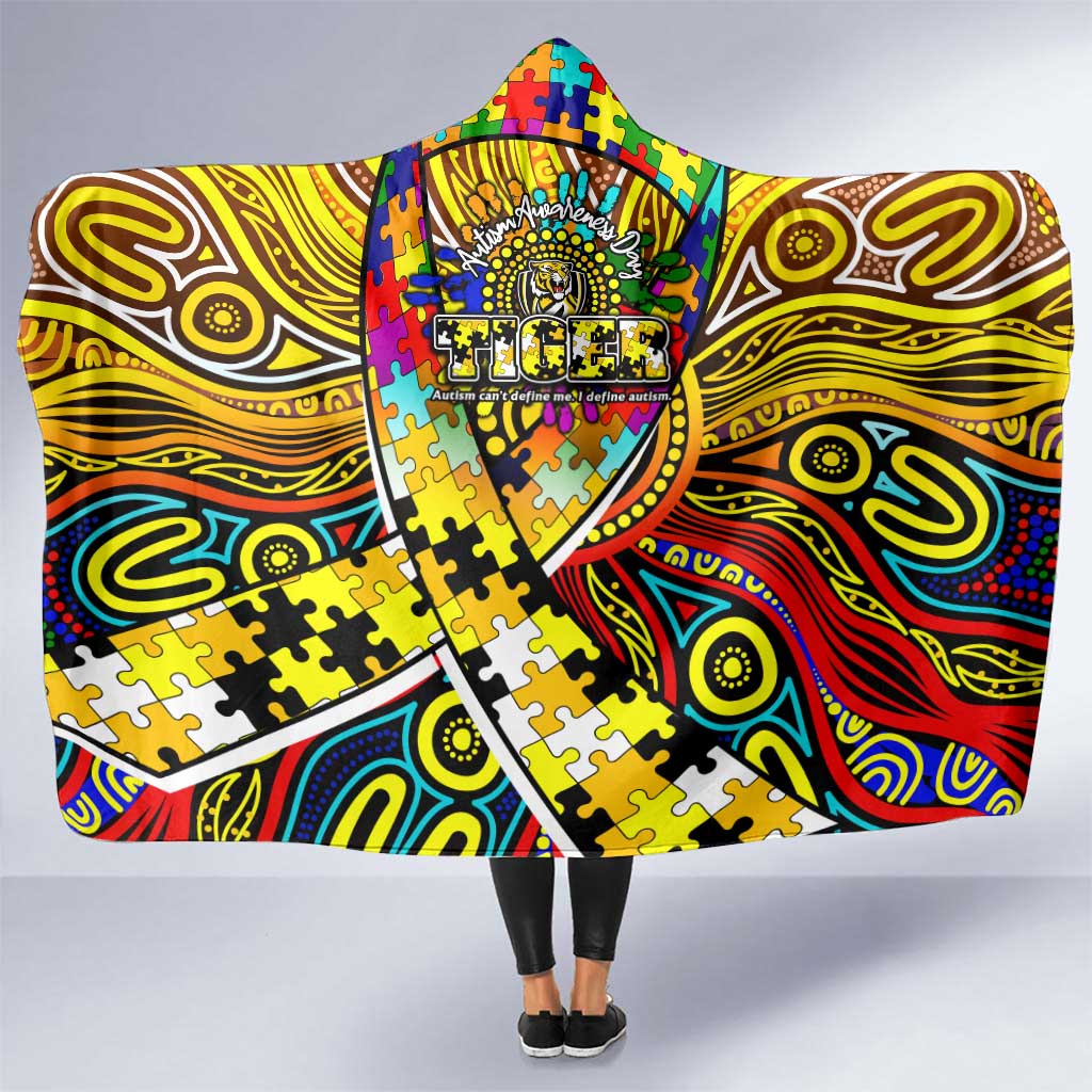 Autism Awareness Australia Richmond Tiger Hooded Blanket Aboriginal Indigenous Art