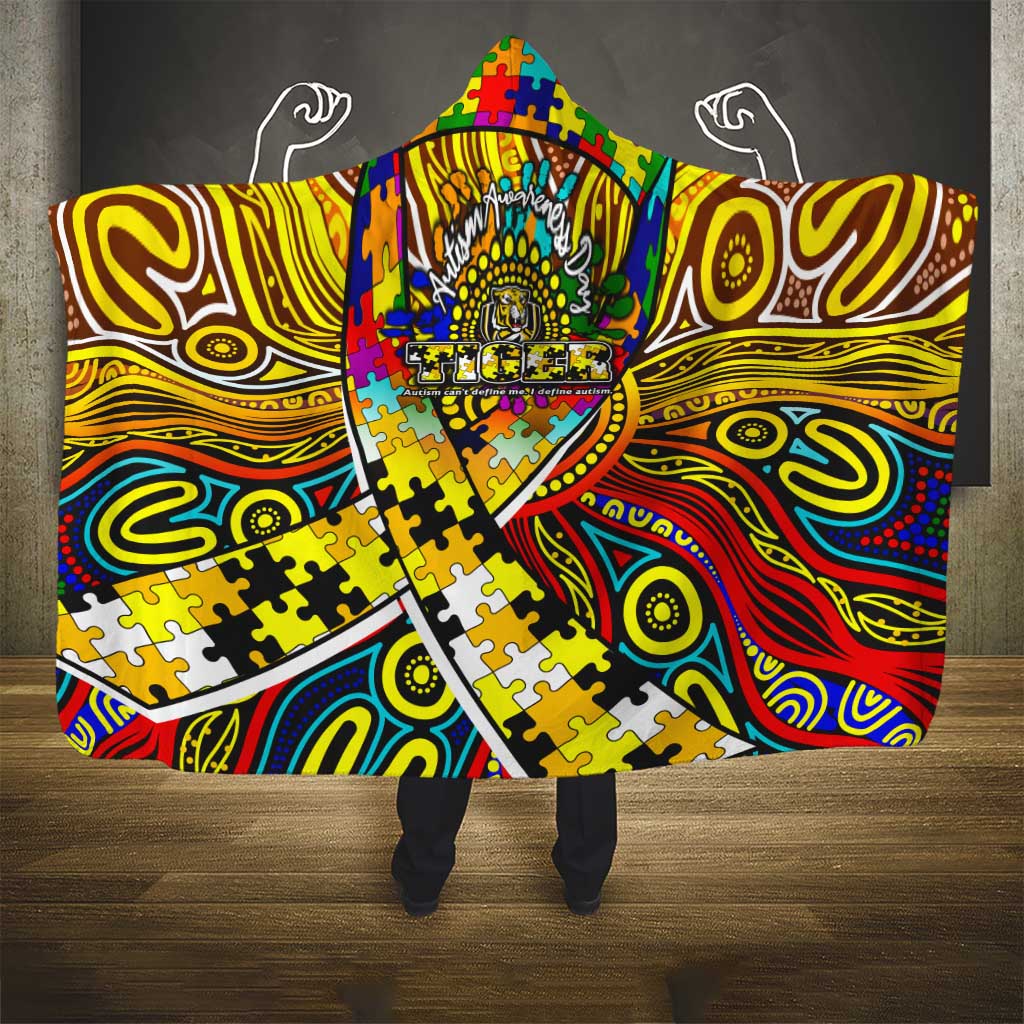 Autism Awareness Australia Richmond Tiger Hooded Blanket Aboriginal Indigenous Art