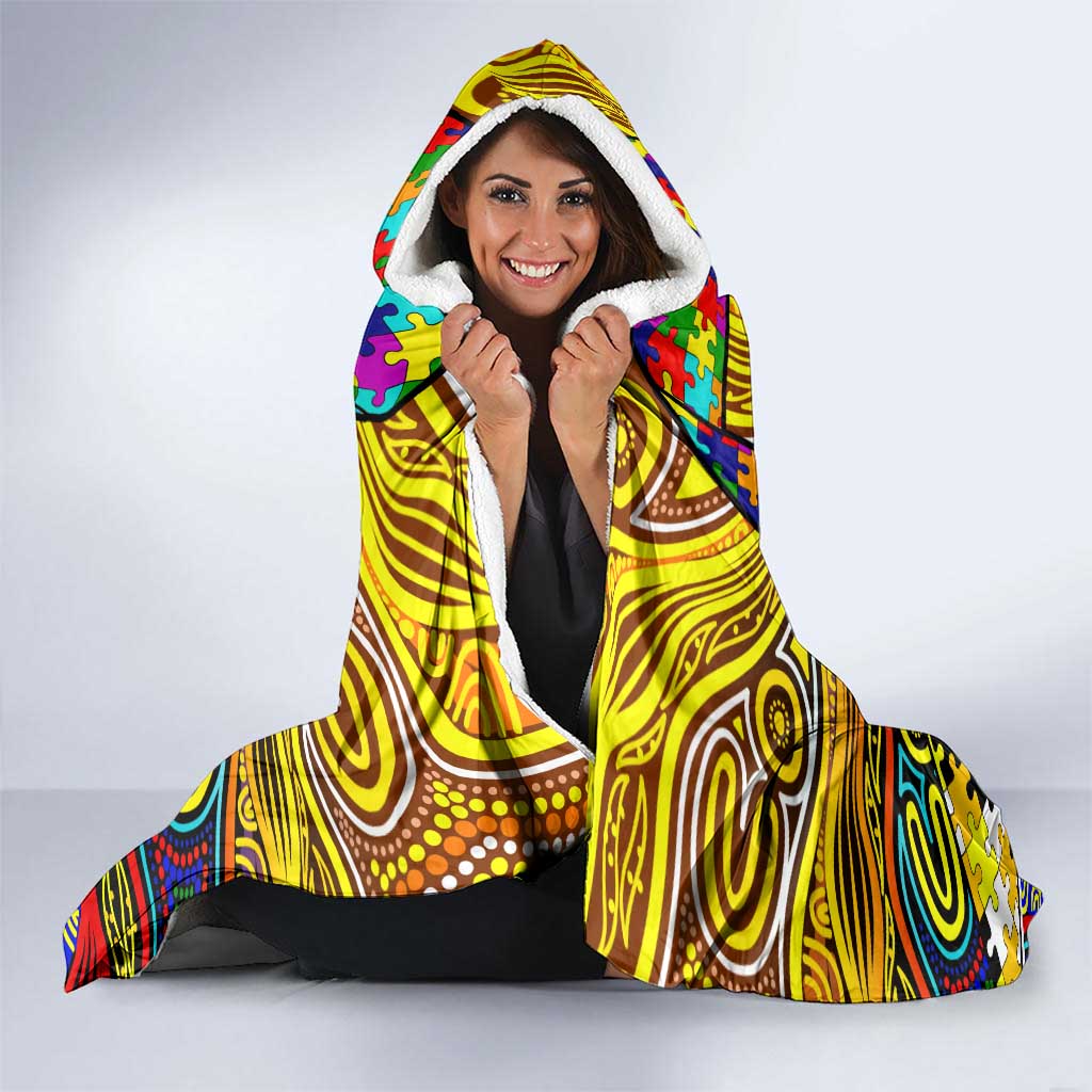 Autism Awareness Australia Richmond Tiger Hooded Blanket Aboriginal Indigenous Art