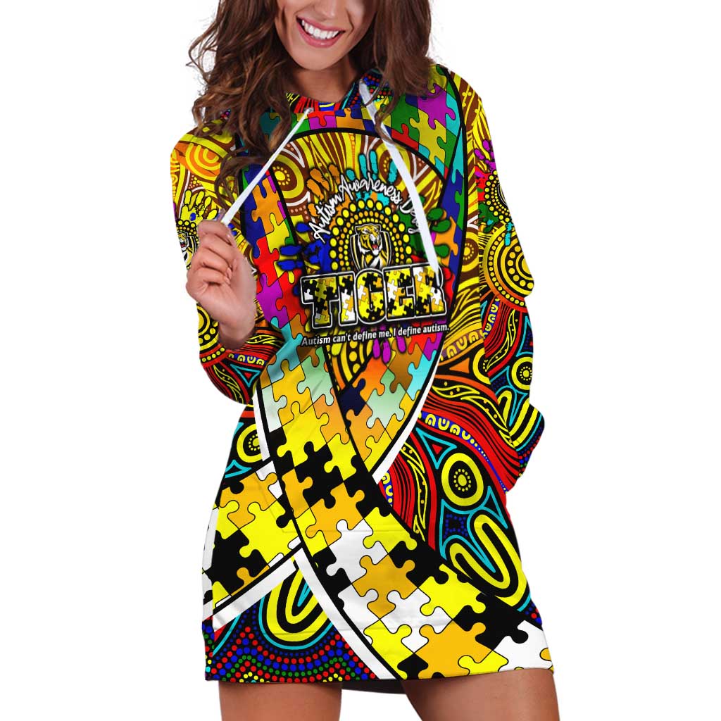 Autism Awareness Australia Richmond Tiger Hoodie Dress Aboriginal Indigenous Art