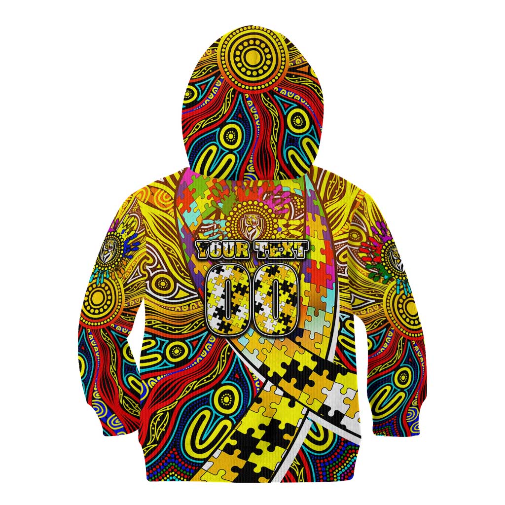 Autism Awareness Australia Richmond Tiger Kid Hoodie Aboriginal Indigenous Art