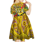 Autism Awareness Australia Richmond Tiger Kid Short Sleeve Dress Aboriginal Indigenous Art