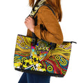 Autism Awareness Australia Richmond Tiger Leather Tote Bag Aboriginal Indigenous Art