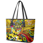 Autism Awareness Australia Richmond Tiger Leather Tote Bag Aboriginal Indigenous Art