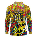 Autism Awareness Australia Richmond Tiger Long Sleeve Polo Shirt Aboriginal Indigenous Art