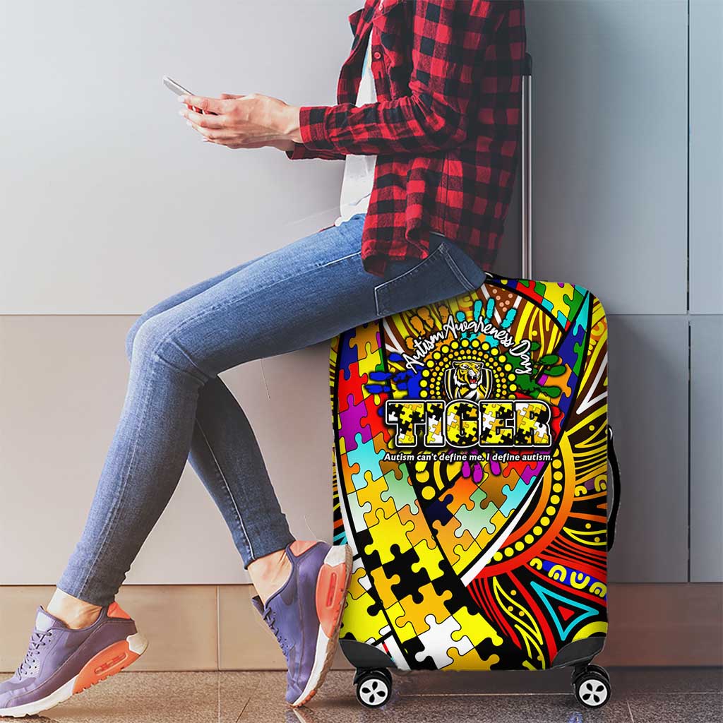 Autism Awareness Australia Richmond Tiger Luggage Cover Aboriginal Indigenous Art