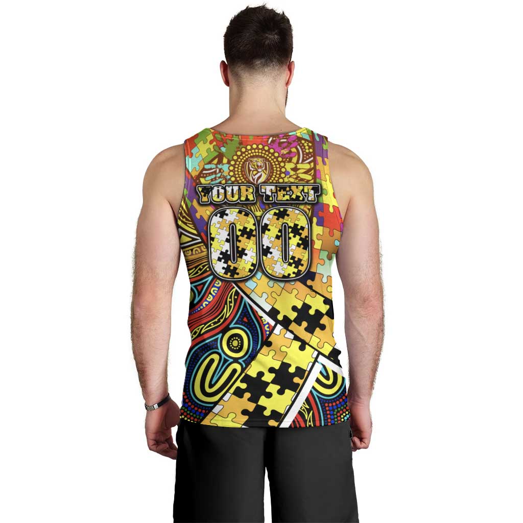 Autism Awareness Australia Richmond Tiger Men Tank Top Aboriginal Indigenous Art