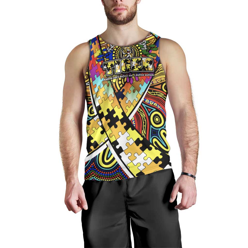 Autism Awareness Australia Richmond Tiger Men Tank Top Aboriginal Indigenous Art