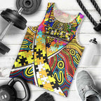Autism Awareness Australia Richmond Tiger Men Tank Top Aboriginal Indigenous Art