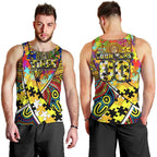 Autism Awareness Australia Richmond Tiger Men Tank Top Aboriginal Indigenous Art