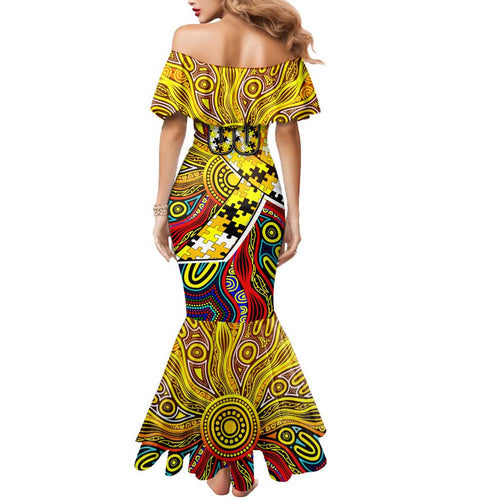 Autism Awareness Australia Richmond Tiger Mermaid Dress Aboriginal Indigenous Art