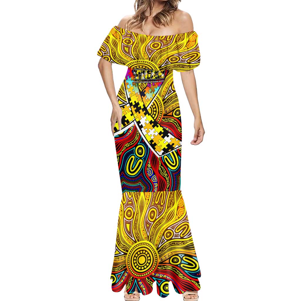 Autism Awareness Australia Richmond Tiger Mermaid Dress Aboriginal Indigenous Art