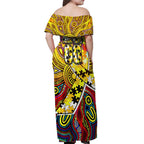 Autism Awareness Australia Richmond Tiger Off Shoulder Maxi Dress Aboriginal Indigenous Art