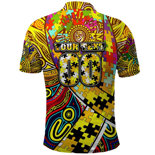 Autism Awareness Australia Richmond Tiger Polo Shirt Aboriginal Indigenous Art