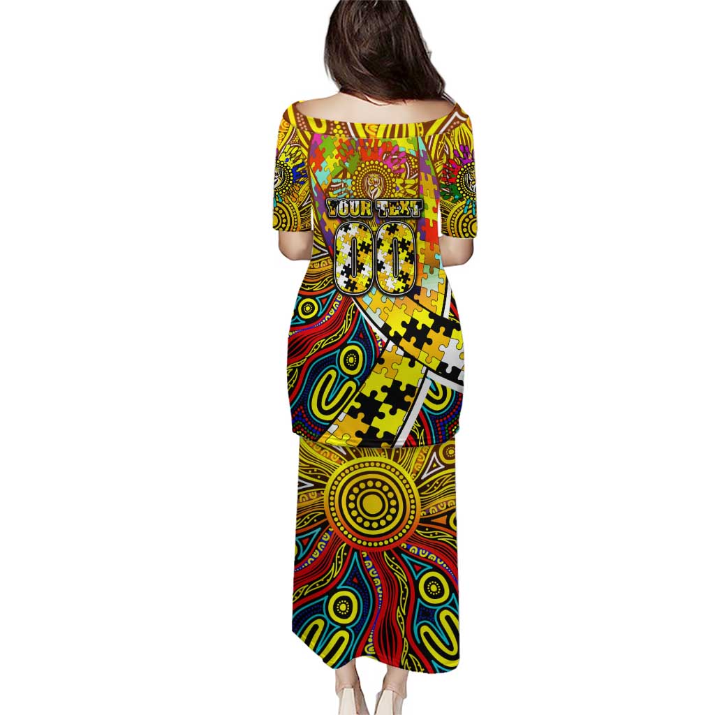Autism Awareness Australia Richmond Tiger Puletasi Aboriginal Indigenous Art