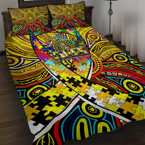 Autism Awareness Australia Richmond Tiger Quilt Bed Set Aboriginal Indigenous Art