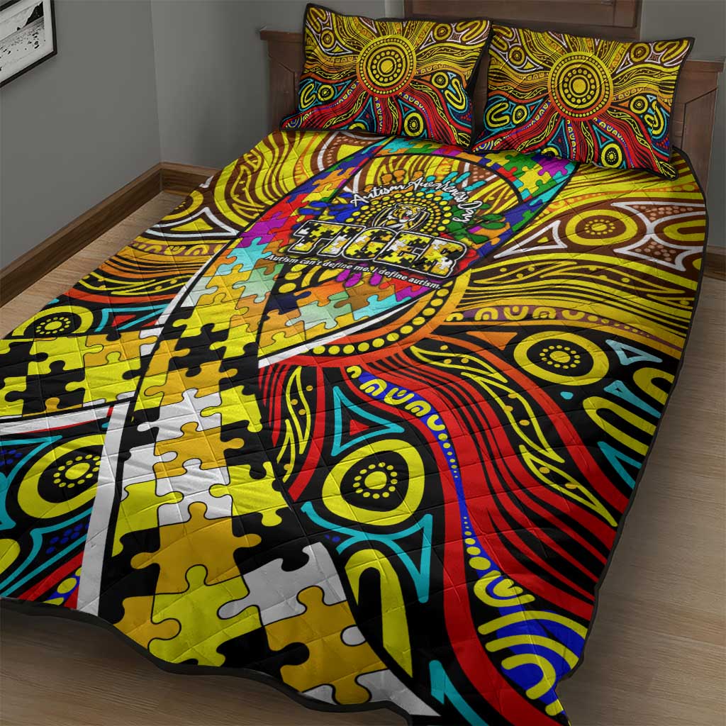 Autism Awareness Australia Richmond Tiger Quilt Bed Set Aboriginal Indigenous Art