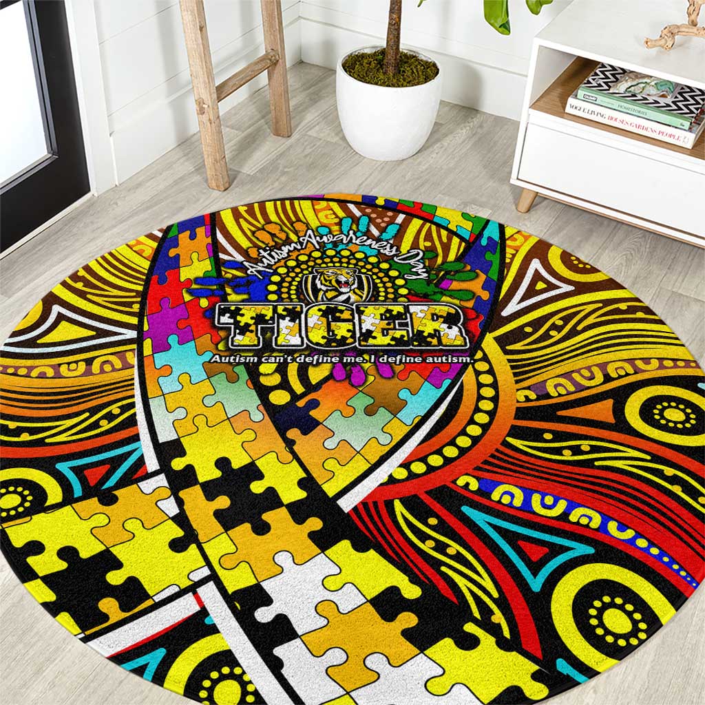 Autism Awareness Australia Richmond Tiger Round Carpet Aboriginal Indigenous Art