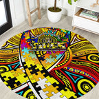 Autism Awareness Australia Richmond Tiger Round Carpet Aboriginal Indigenous Art