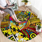 Autism Awareness Australia Richmond Tiger Round Carpet Aboriginal Indigenous Art