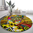 Autism Awareness Australia Richmond Tiger Round Carpet Aboriginal Indigenous Art