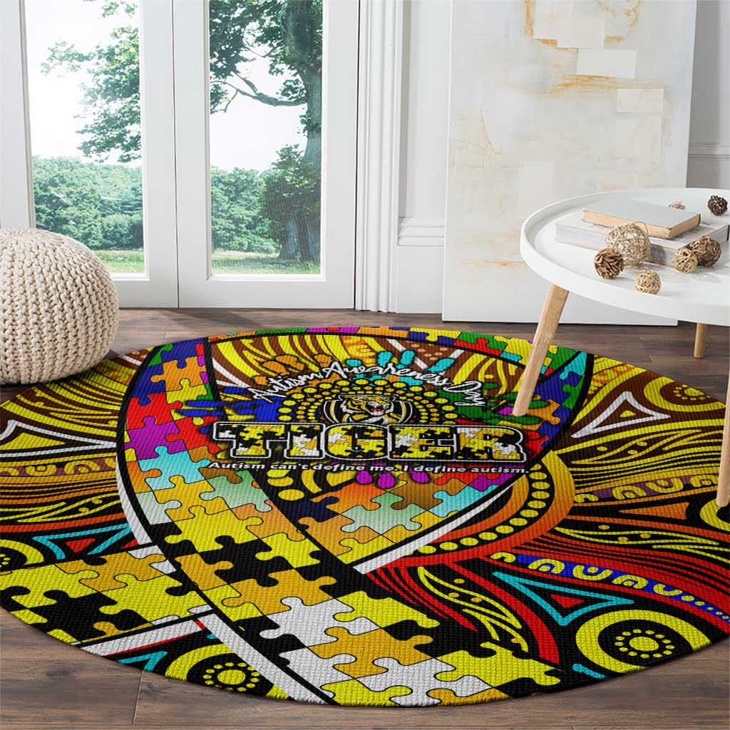 Autism Awareness Australia Richmond Tiger Round Carpet Aboriginal Indigenous Art