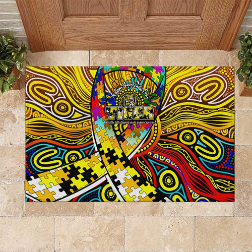 Autism Awareness Australia Richmond Tiger Rubber Doormat Aboriginal Indigenous Art