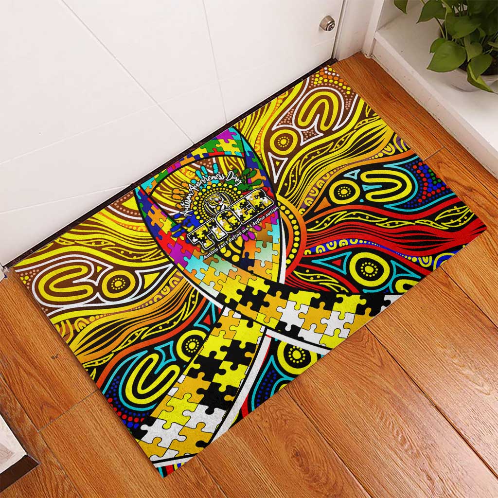 Autism Awareness Australia Richmond Tiger Rubber Doormat Aboriginal Indigenous Art