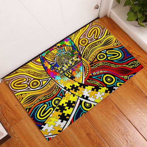 Autism Awareness Australia Richmond Tiger Rubber Doormat Aboriginal Indigenous Art
