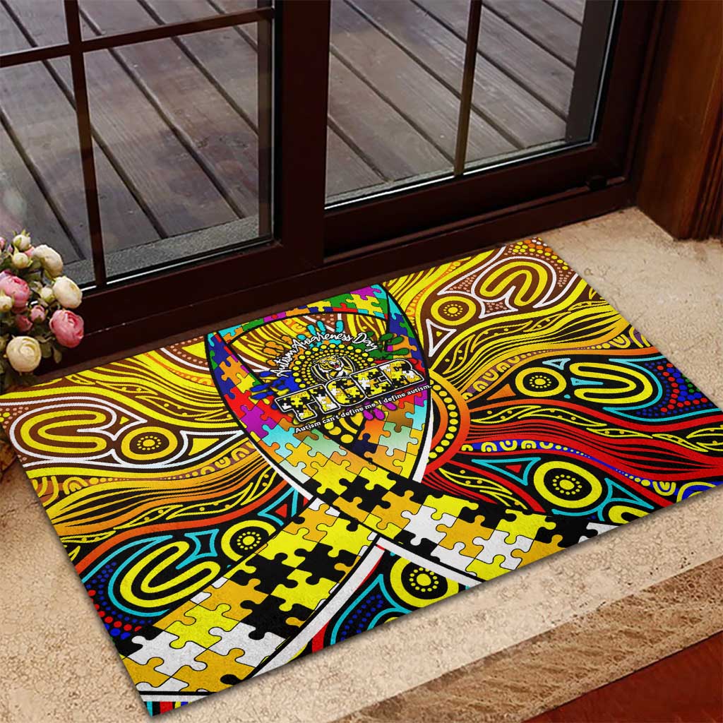 Autism Awareness Australia Richmond Tiger Rubber Doormat Aboriginal Indigenous Art