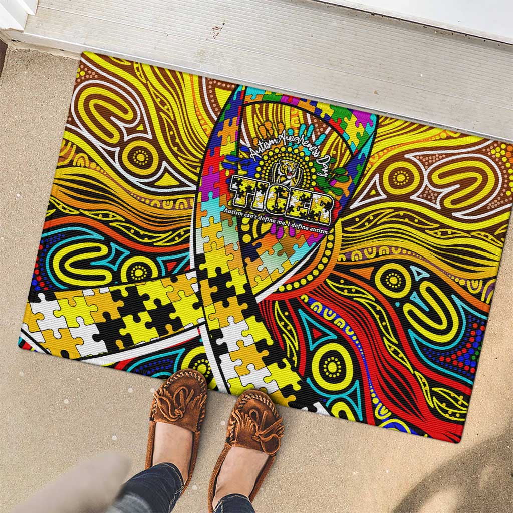 Autism Awareness Australia Richmond Tiger Rubber Doormat Aboriginal Indigenous Art