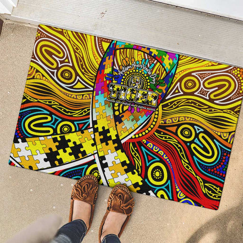 Autism Awareness Australia Richmond Tiger Rubber Doormat Aboriginal Indigenous Art