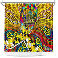 Autism Awareness Australia Richmond Tiger Shower Curtain Aboriginal Indigenous Art