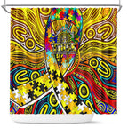 Autism Awareness Australia Richmond Tiger Shower Curtain Aboriginal Indigenous Art