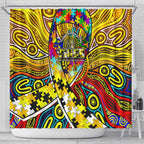 Autism Awareness Australia Richmond Tiger Shower Curtain Aboriginal Indigenous Art