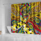 Autism Awareness Australia Richmond Tiger Shower Curtain Aboriginal Indigenous Art