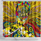 Autism Awareness Australia Richmond Tiger Shower Curtain Aboriginal Indigenous Art
