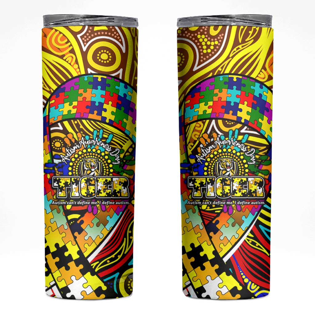 Autism Awareness Australia Richmond Tiger Skinny Tumbler Aboriginal Indigenous Art